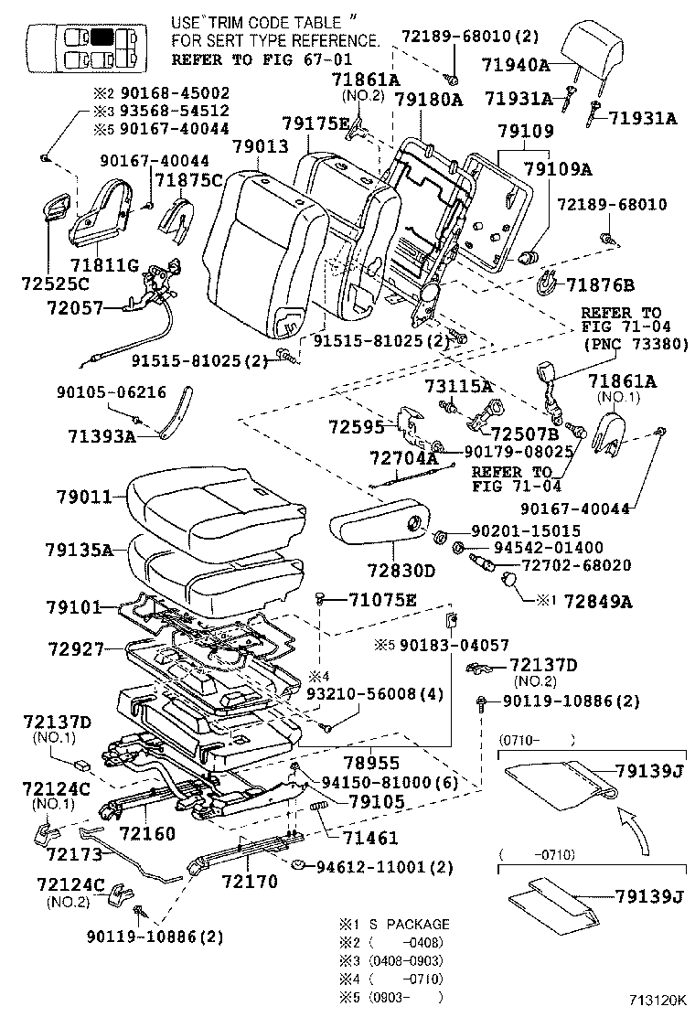 67771-28050 CLIP, REAR SEAT BACK BOARD product image