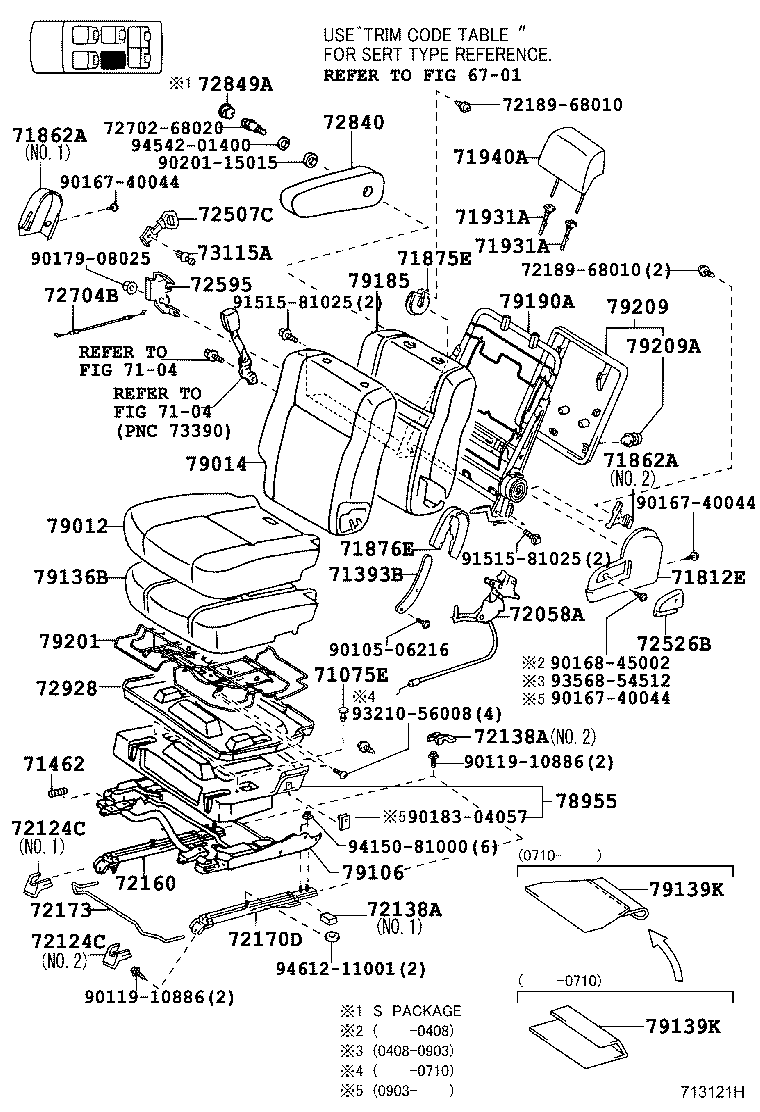 67771-28050 CLIP, REAR SEAT BACK BOARD product image