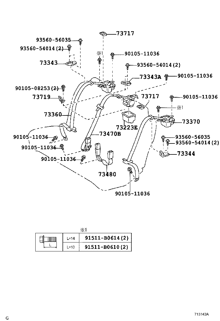 73230-30880-C0 BELT ASSY, FRONT SEAT INNER, LH product image