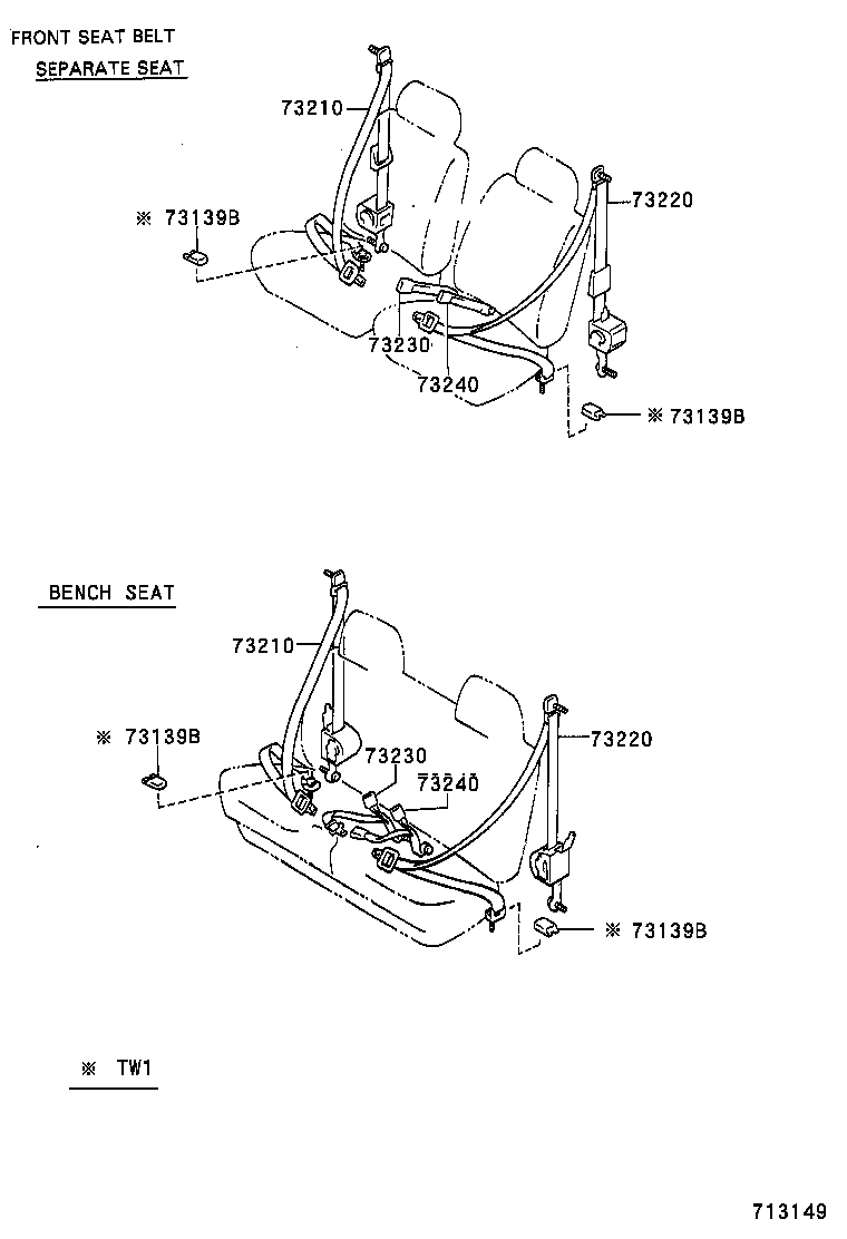 73240-35240-B0 BELT ASSY, FRONT SEAT INNER, LH product image