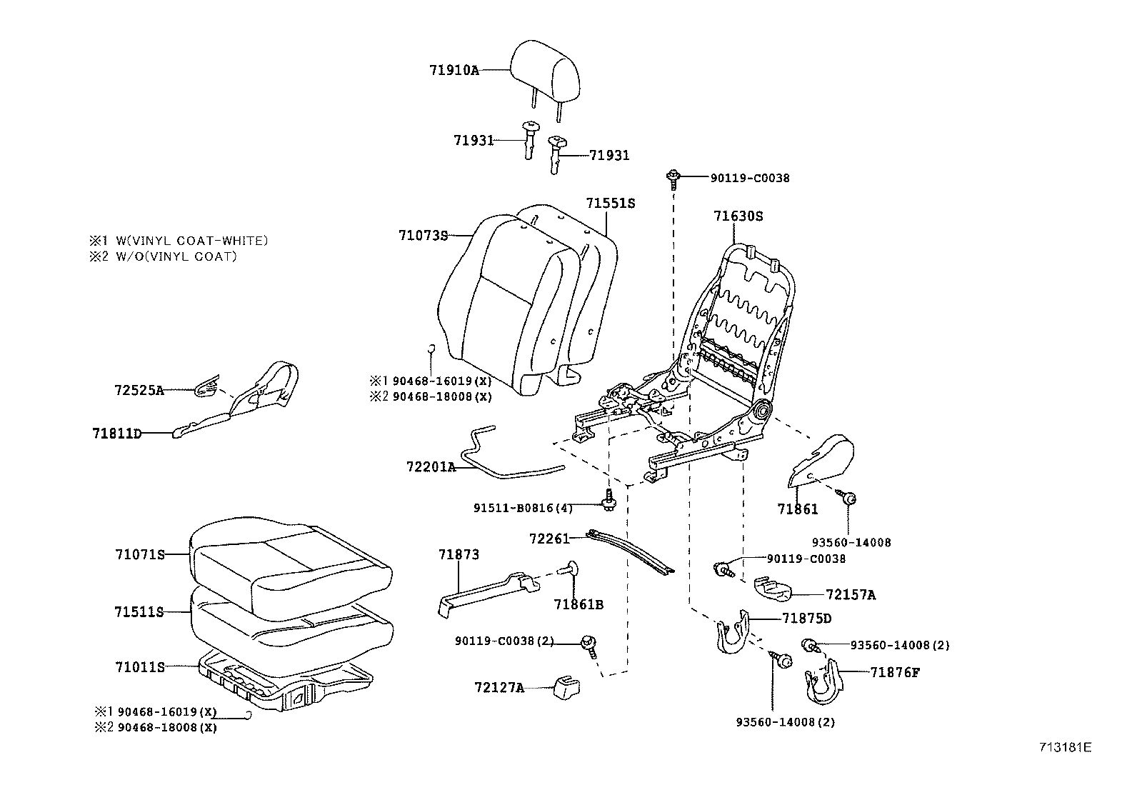 71640-02071 SPRING ASSY, FRONT SEAT BACK, LH(FOR SEPARATE TYPE) product image