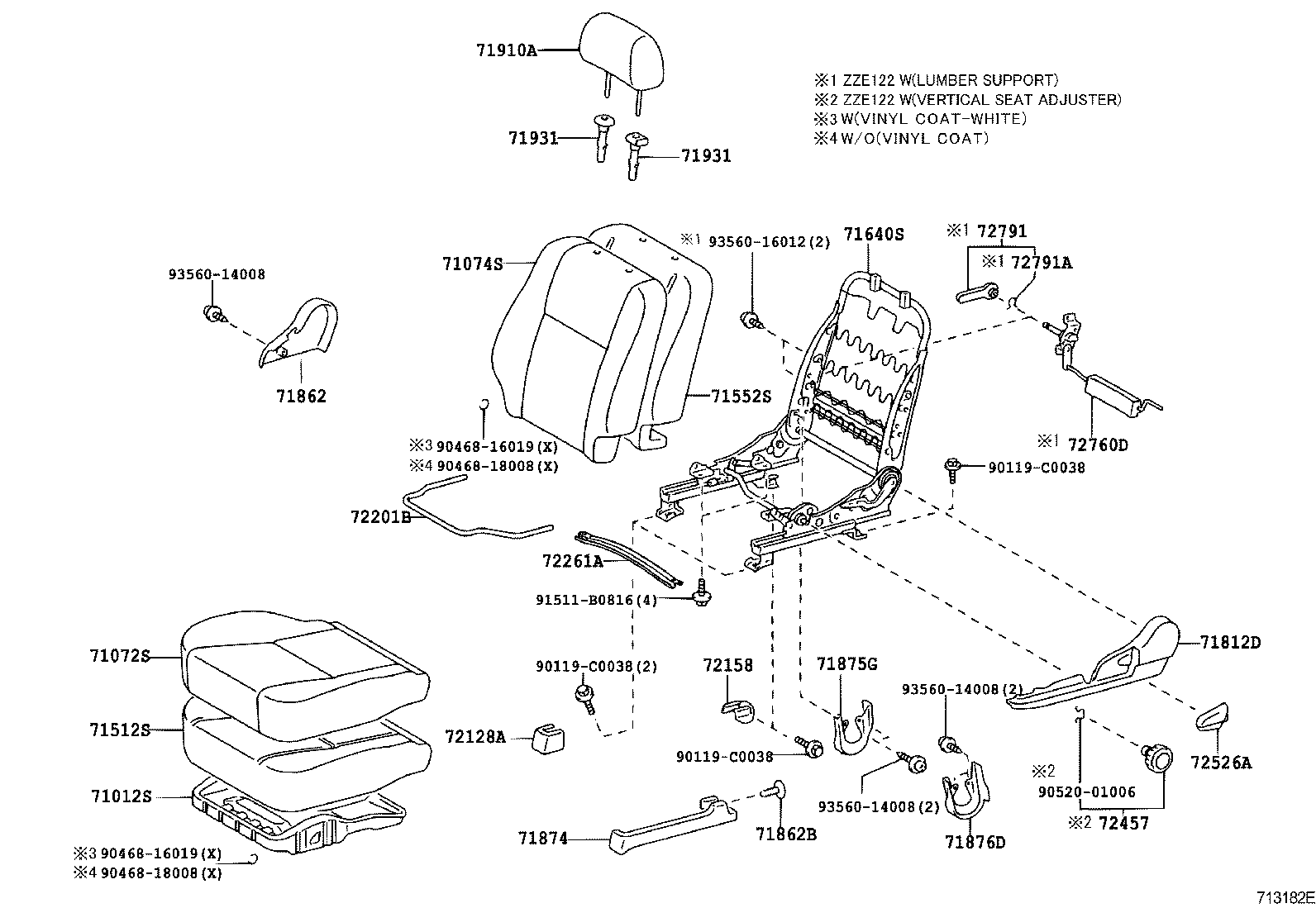 71640-02071 SPRING ASSY, FRONT SEAT BACK, LH(FOR SEPARATE TYPE) product image