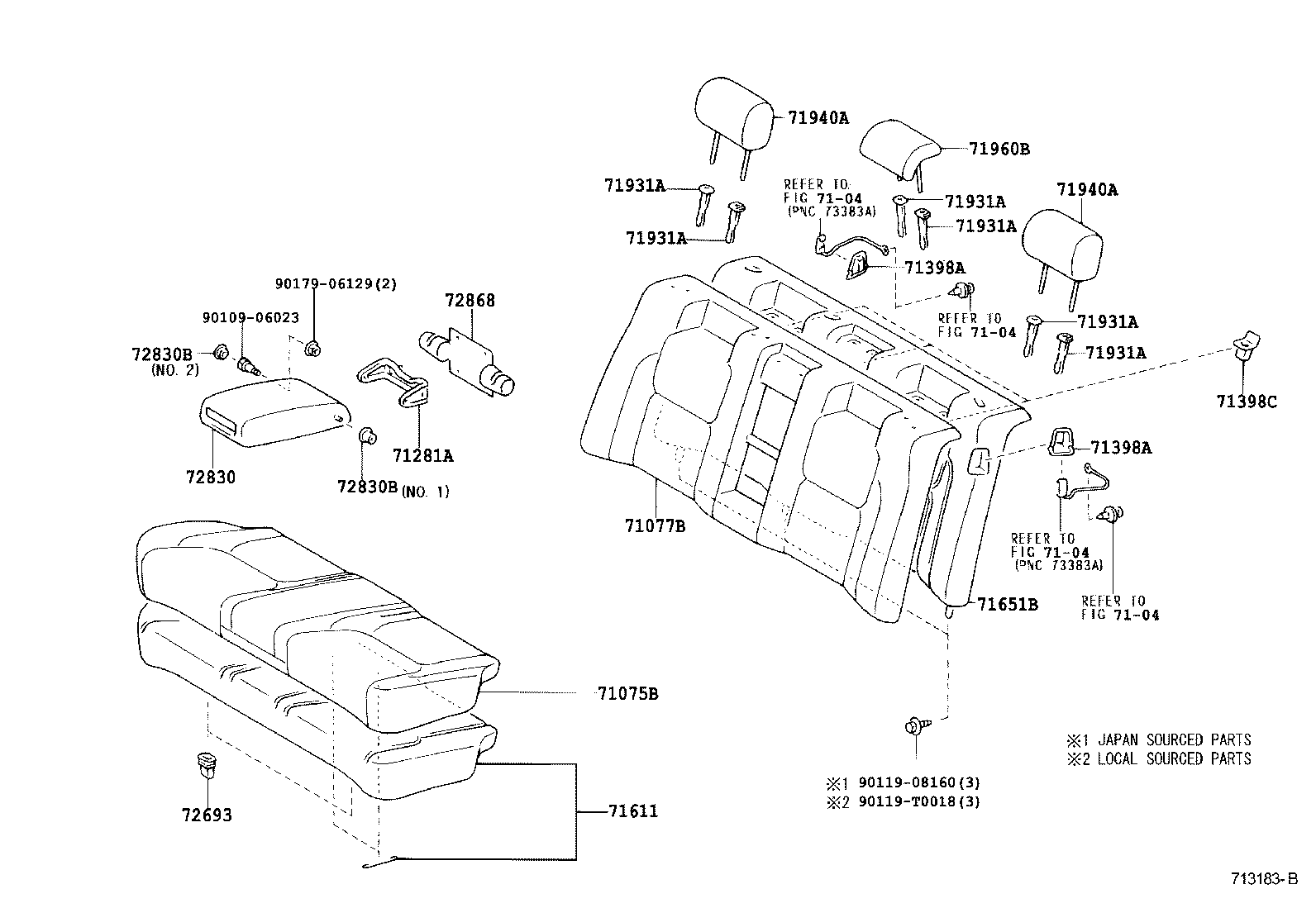 71017-06060 FRAME SUB-ASSY, REAR SEAT BACK, RH product image