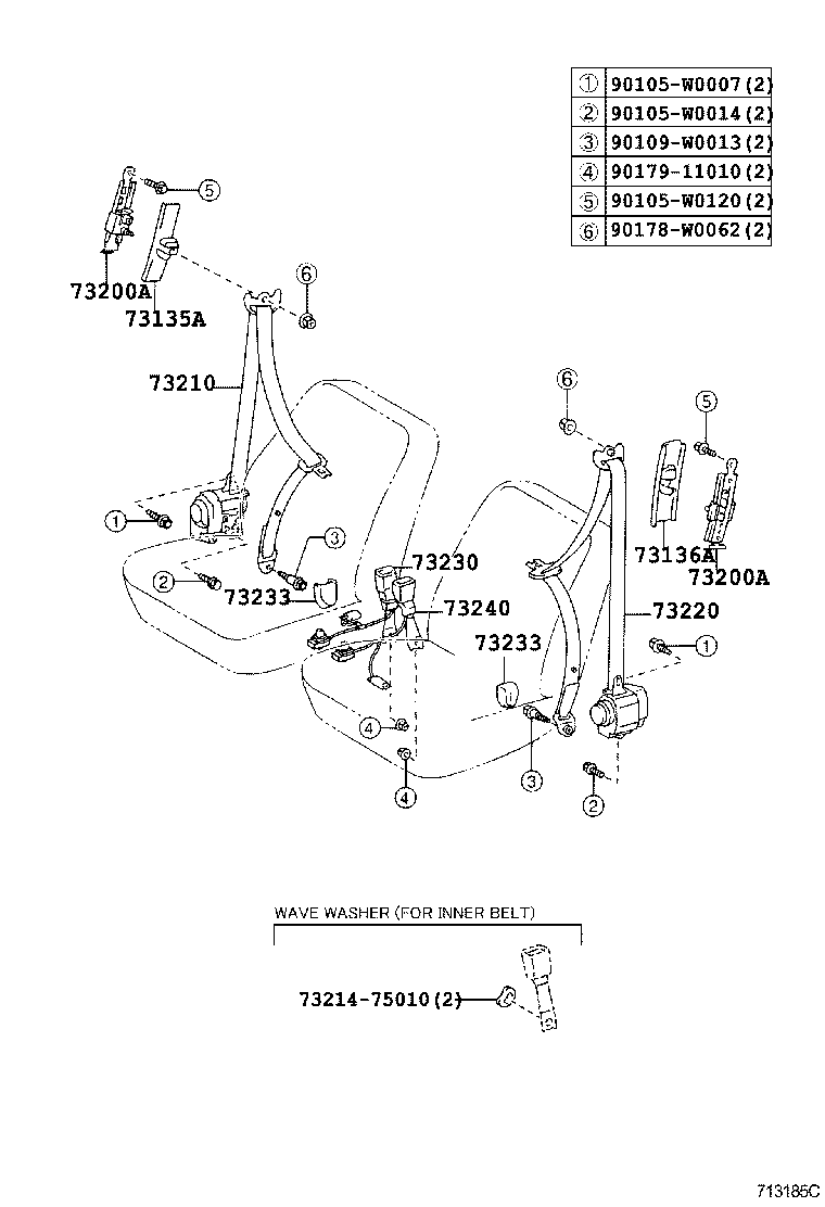 73023-0F010-B0 COVER, SHOULDER BELT ANCHOR, RH product image