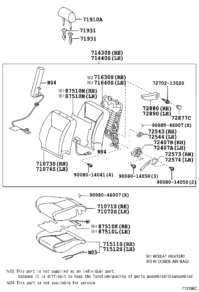 71630-0F030 SPRING ASSY, FRONT SEAT BACK, RH(FOR SEPARATE TYPE) product image
