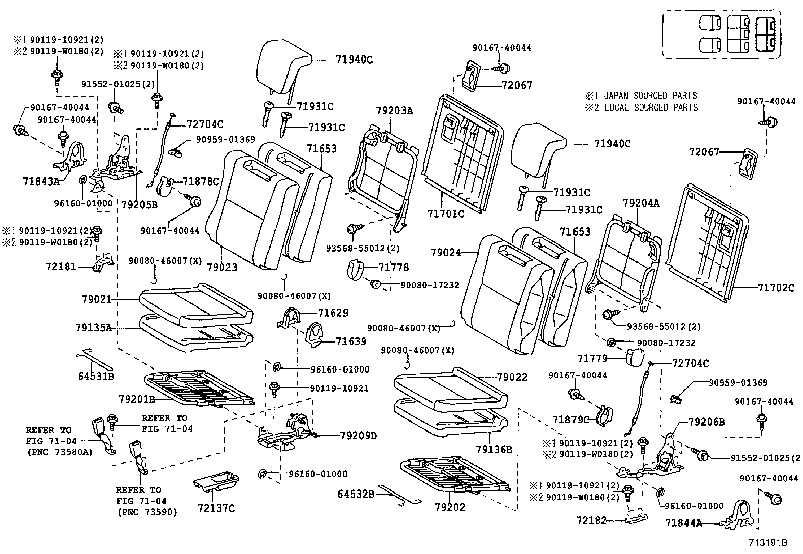 71075-0F030-B0 COVER, REAR SEAT CUSHION, RH (FOR SEPARATE TYPE) product image