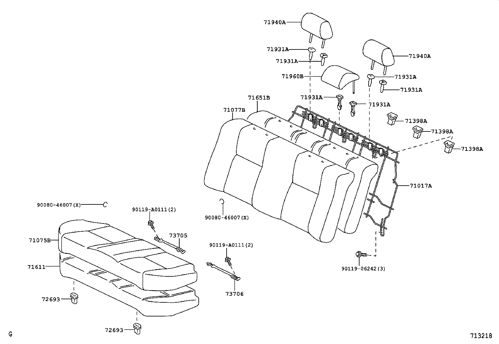 71017-02130 FRAME SUB-ASSY, REAR SEAT BACK, RH product image