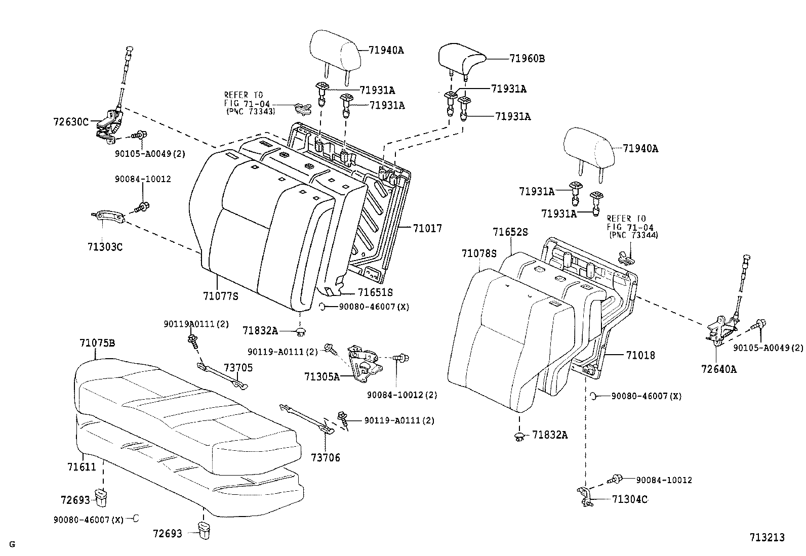 71017-02130 FRAME SUB-ASSY, REAR SEAT BACK, RH product image