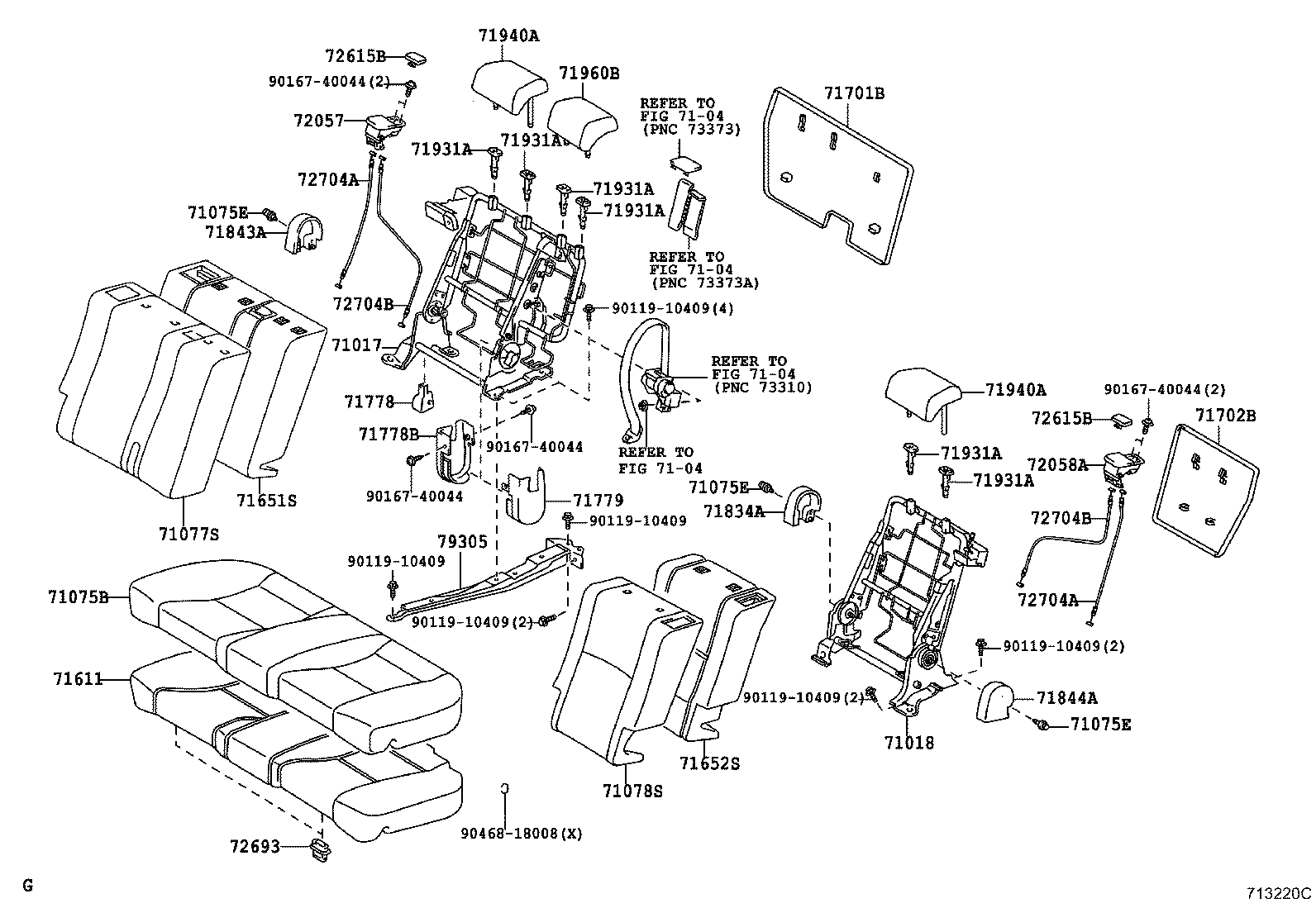 Toyota 90467-06133-B8 CLIP(FOR REAR SEAT)