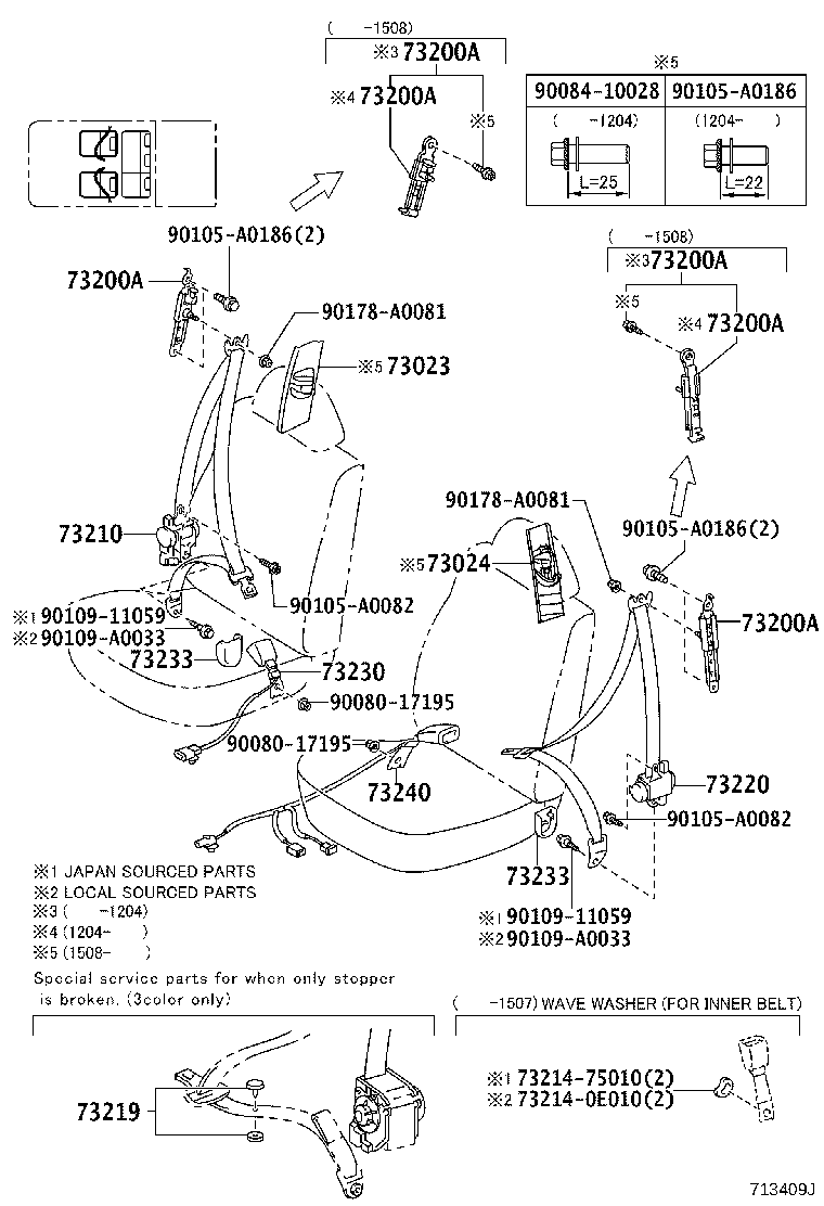 Toyota 73023-04040-C0 PLATE SUB-ASSY, FRONT SHOULDER BELT ANCHOR, RH