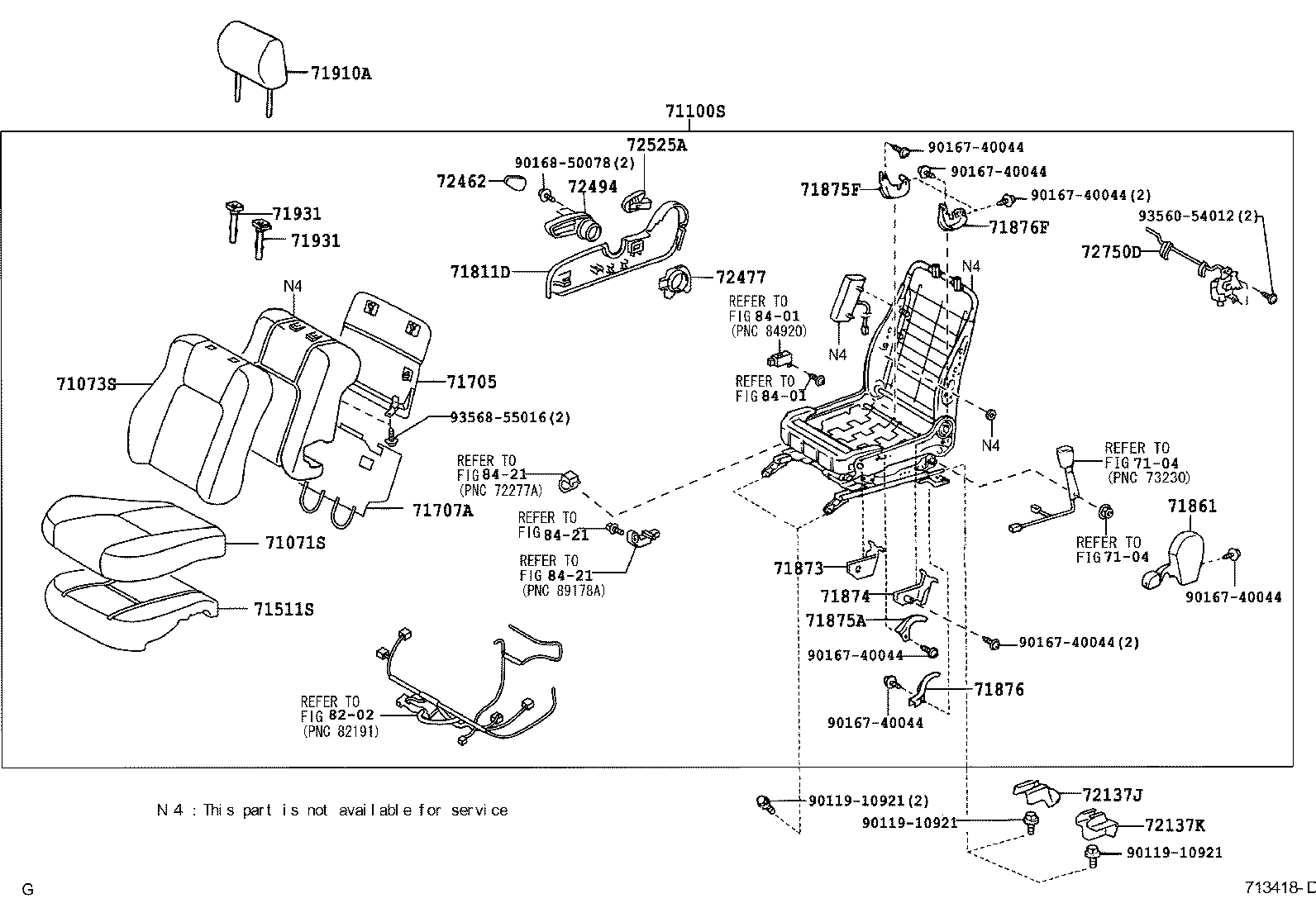 71502-33010 PAD, FRONT SEAT CUSHION, RH(FOR SEPARATE TYPE) product image