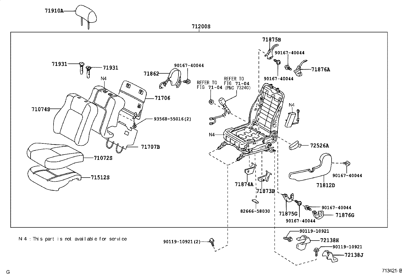71502-33010 PAD, FRONT SEAT CUSHION, RH(FOR SEPARATE TYPE) product image