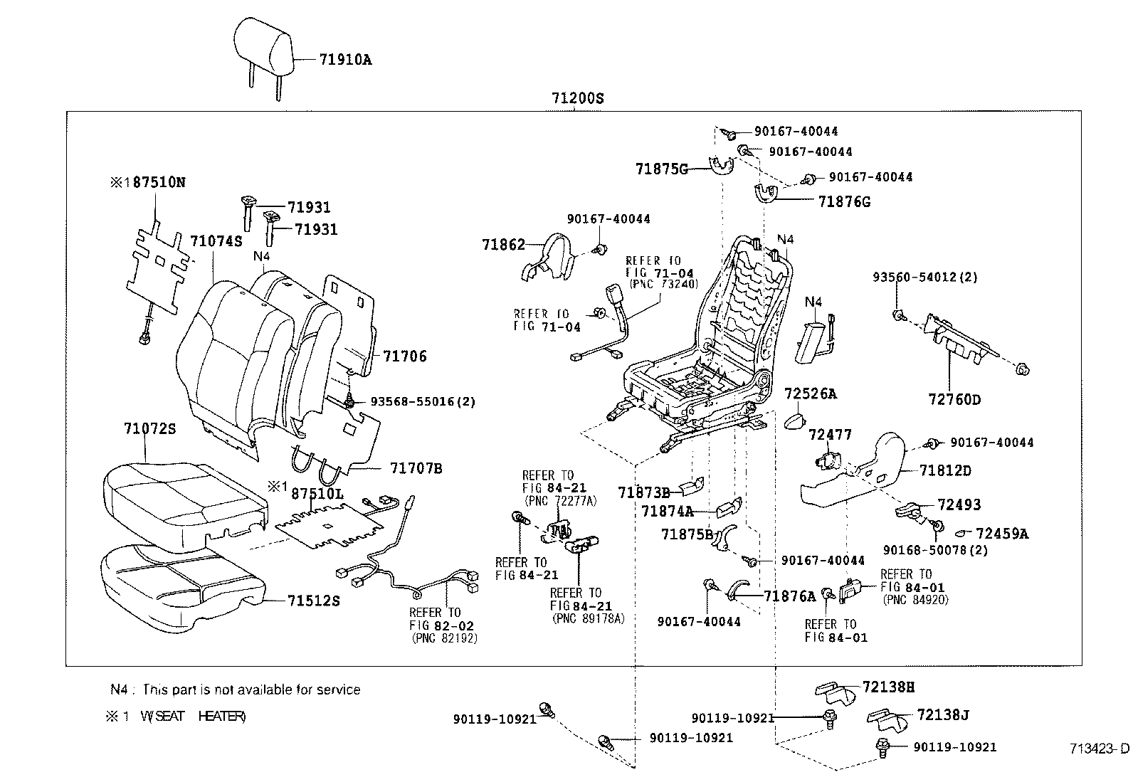 71502-33010 PAD, FRONT SEAT CUSHION, RH(FOR SEPARATE TYPE) product image
