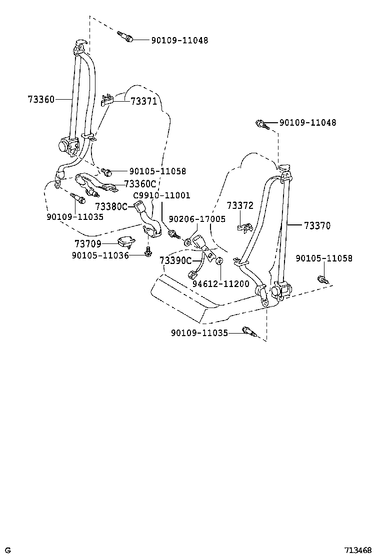 73237-28010-A1 COVER, SHOULDER BELT ANCHOR, RH product image