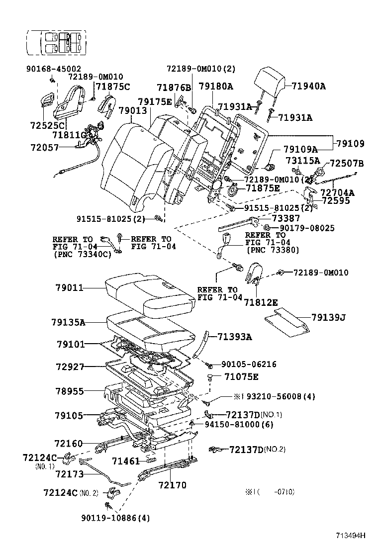 67771-28050 CLIP, REAR SEAT BACK BOARD product image