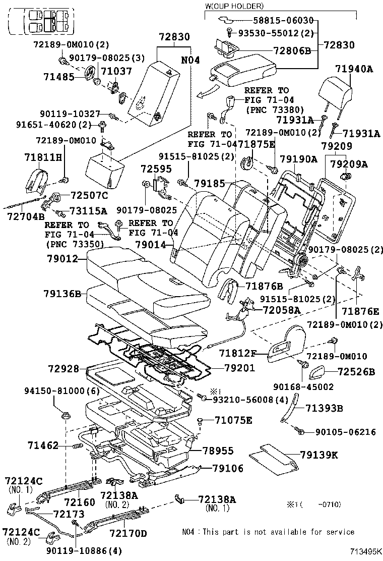 67771-28050 CLIP, REAR SEAT BACK BOARD product image
