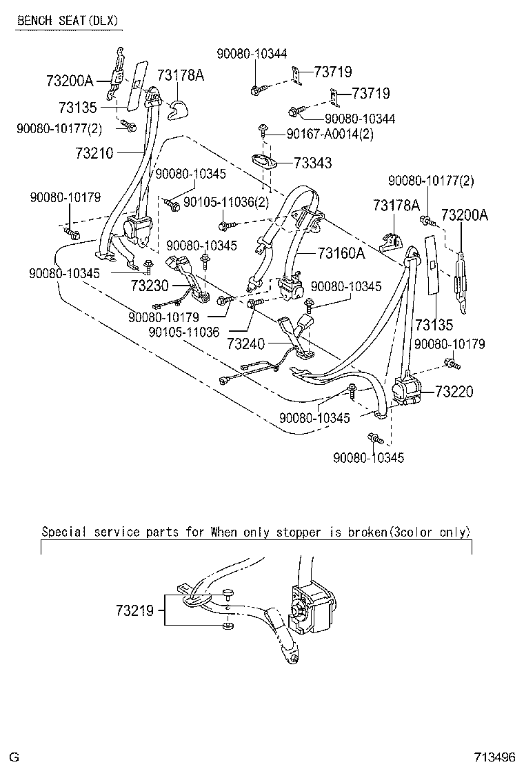 73131-0C010 BRACKET, SEAT BELT product image