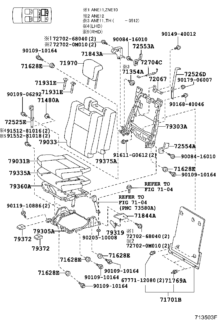 67771-28050 CLIP, REAR SEAT BACK BOARD product image