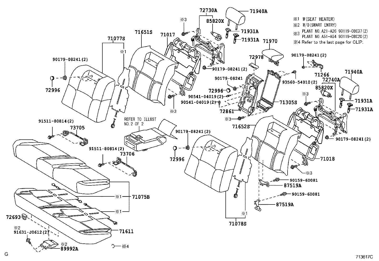 71017-30750 FRAME SUB-ASSY, REAR SEAT BACK, RH product image