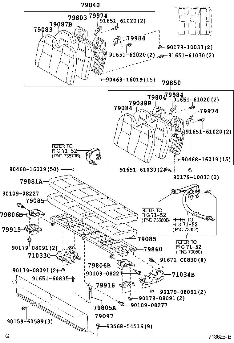 79103-0S030 FRAME SUB-ASSY, NO.1 SEAT BACK, RH product image