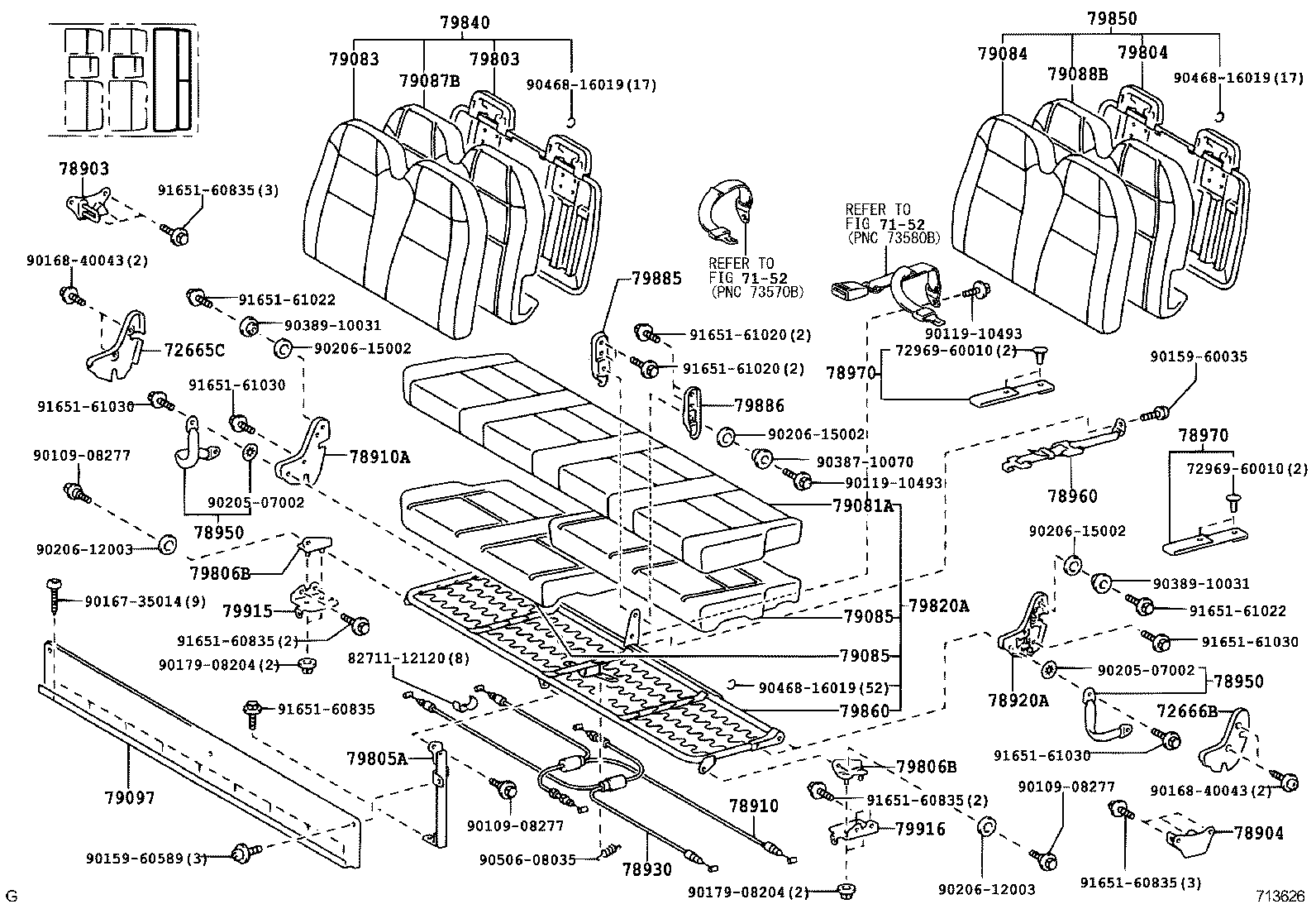 79103-0S030 FRAME SUB-ASSY, NO.1 SEAT BACK, RH product image