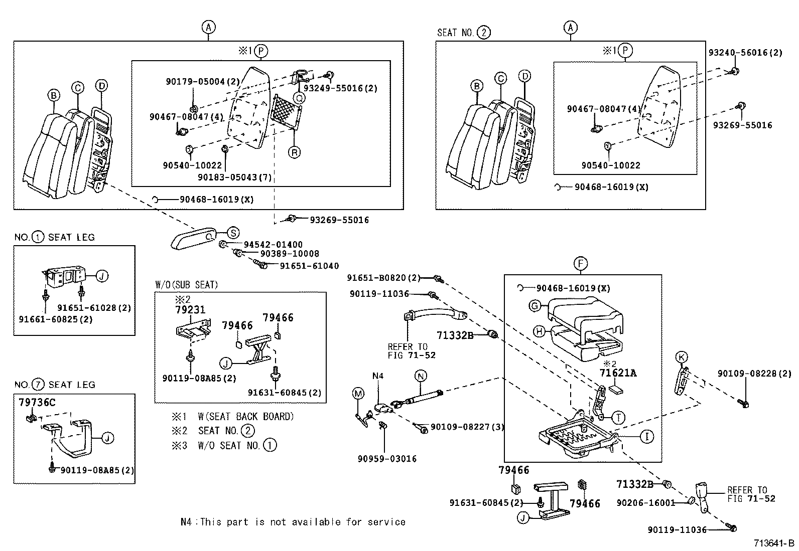 79103-0S030 FRAME SUB-ASSY, NO.1 SEAT BACK, RH product image
