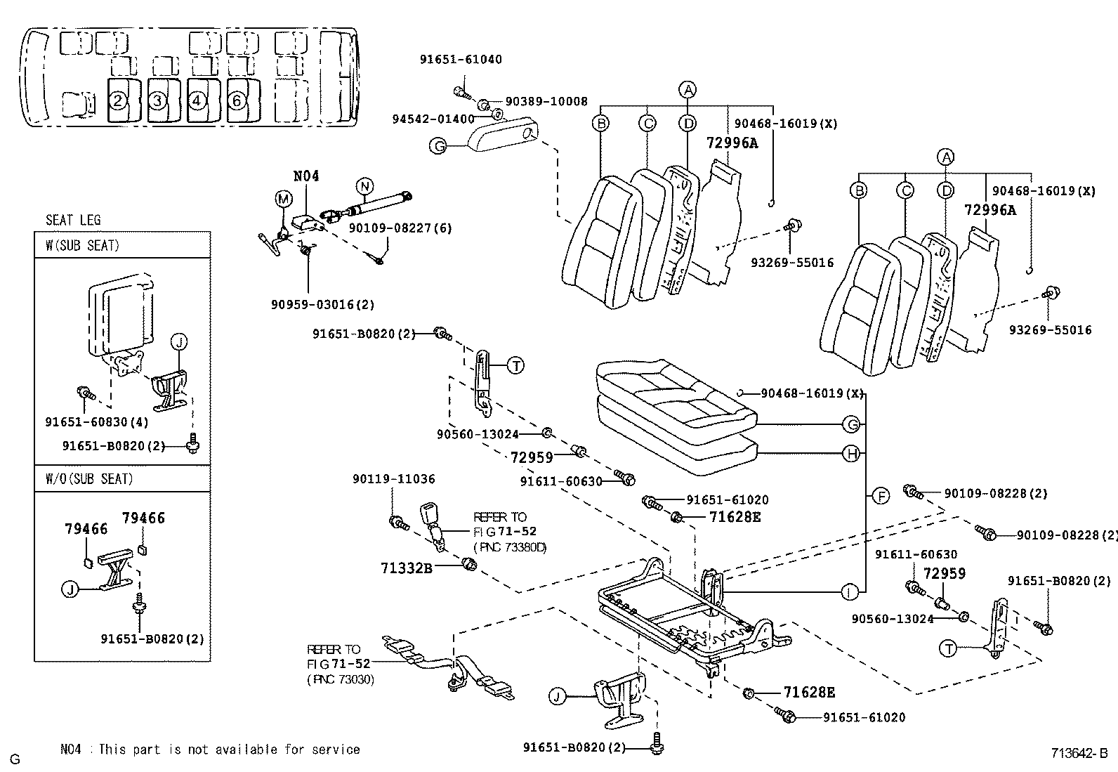 79103-0S030 FRAME SUB-ASSY, NO.1 SEAT BACK, RH product image