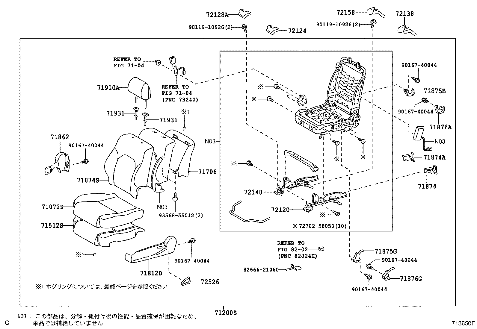 71502-22030 PAD, FRONT SEAT CUSHION, LH (FOR SEPARATE TYPE) product image