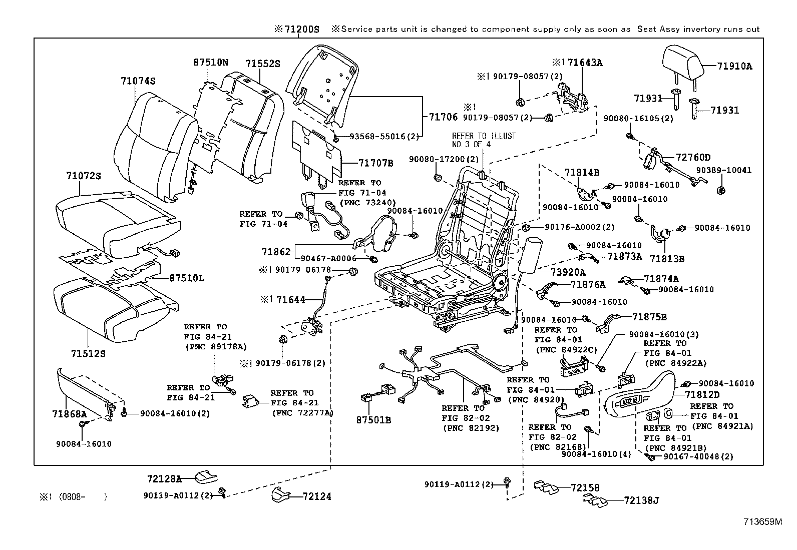 Toyota 71073-AC260-B2 COVER, FRONT SEAT BACK, RH(FOR SEPARATE TYPE)