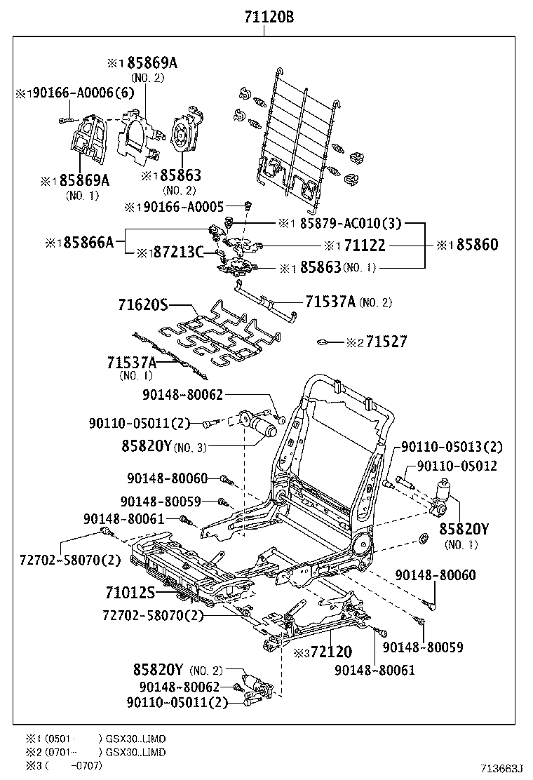 71012-AC050 FRAME SUB-ASSY, FRONT SEAT CUSHION, LH product image