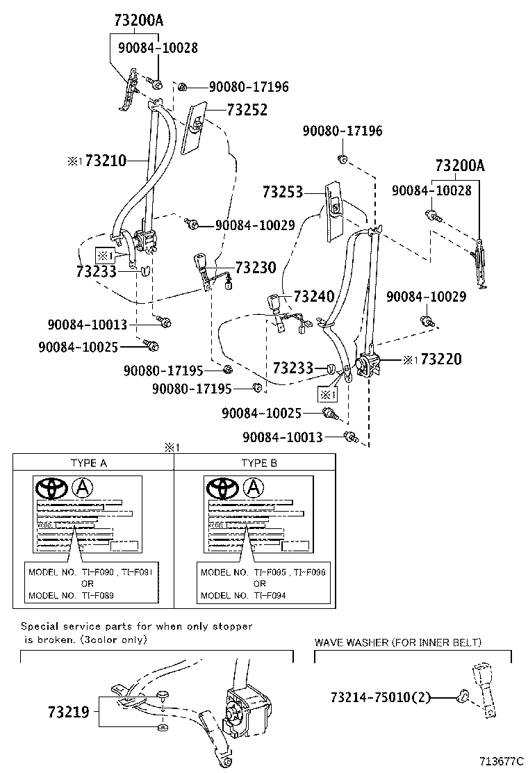73233-33010-P4 COVER, LAP BELT OUTER ANCHOR product image