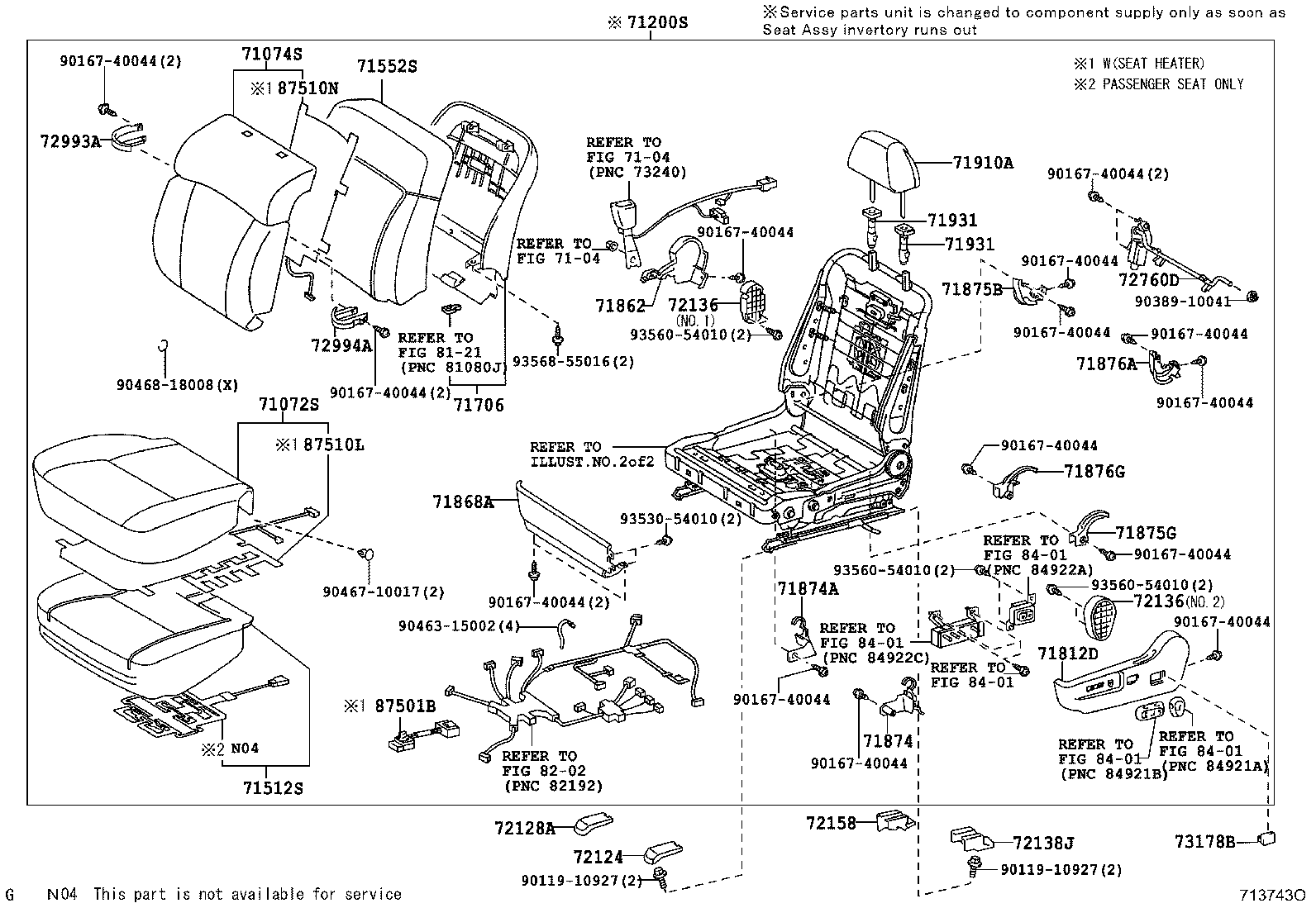 71502-30031 PAD, FRONT SEAT CUSHION, LH (FOR SEPARATE TYPE) product image