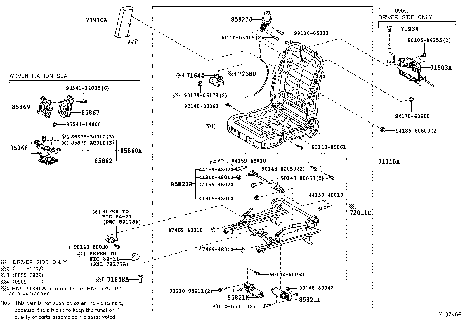 71502-30031 PAD, FRONT SEAT CUSHION, LH (FOR SEPARATE TYPE) product image