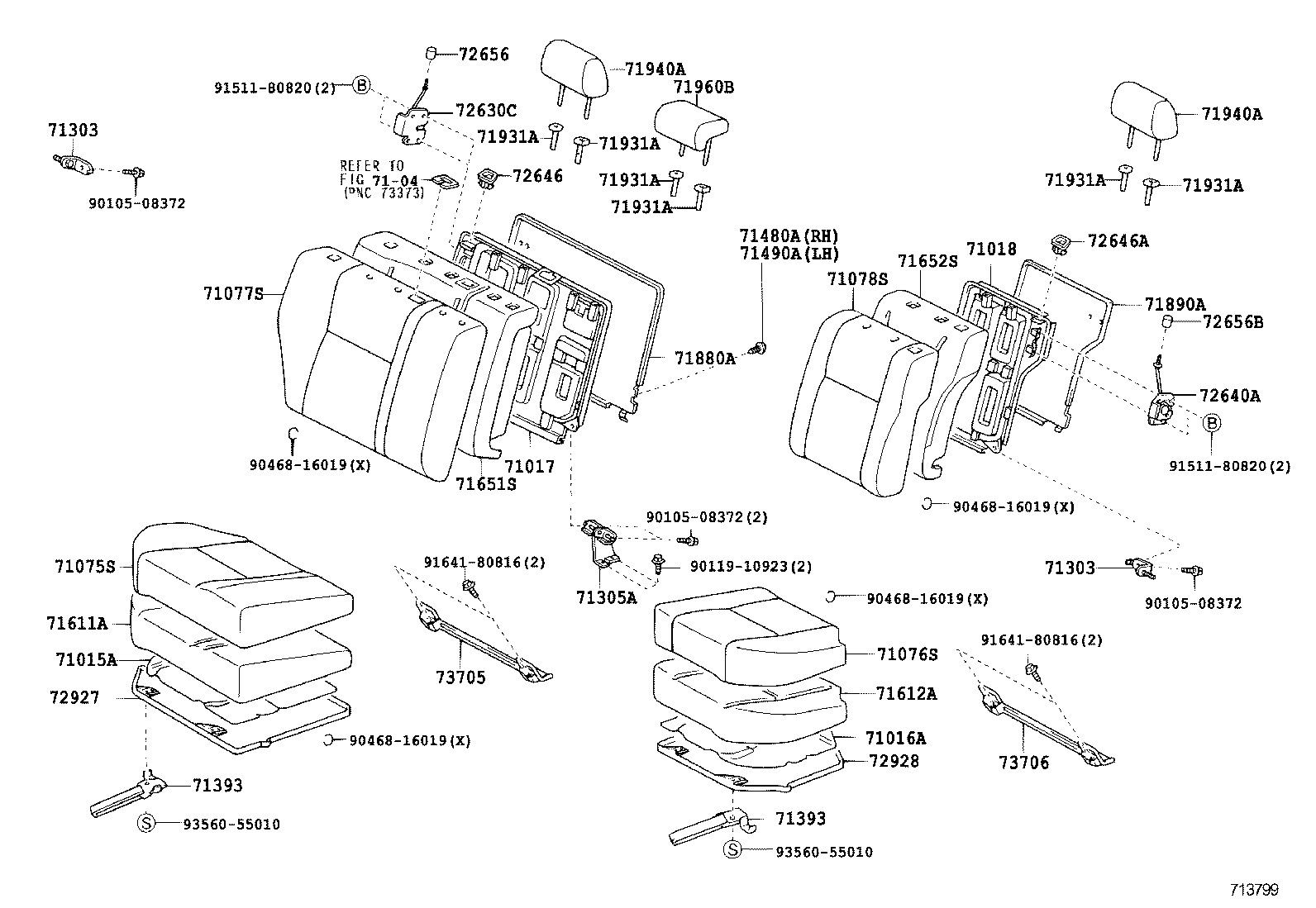 71075-12C40-B0 COVER, REAR SEAT CUSHION, RH (FOR SEPARATE TYPE) product image