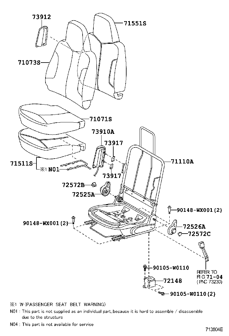 71511-YV010 PAD, FRONT SEAT CUSHION, RH(FOR SEPARATE TYPE) product image