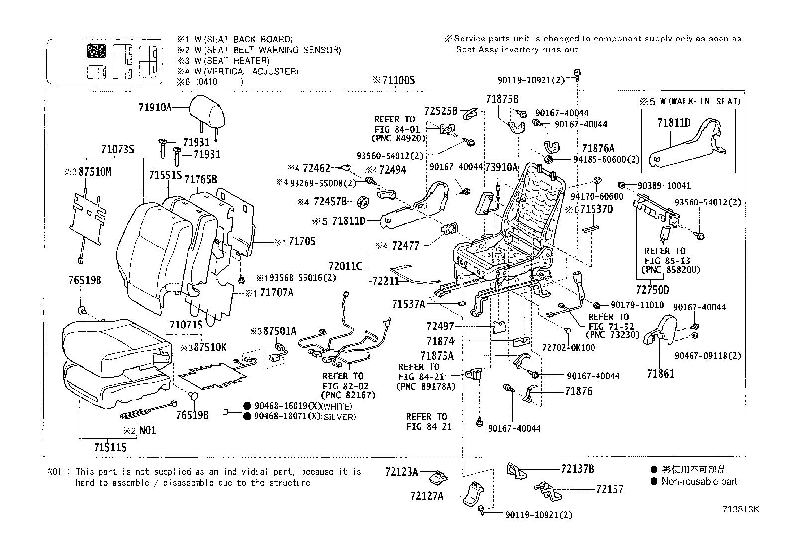 71017-60490 FRAME SUB-ASSY, REAR SEAT BACK, RH product image