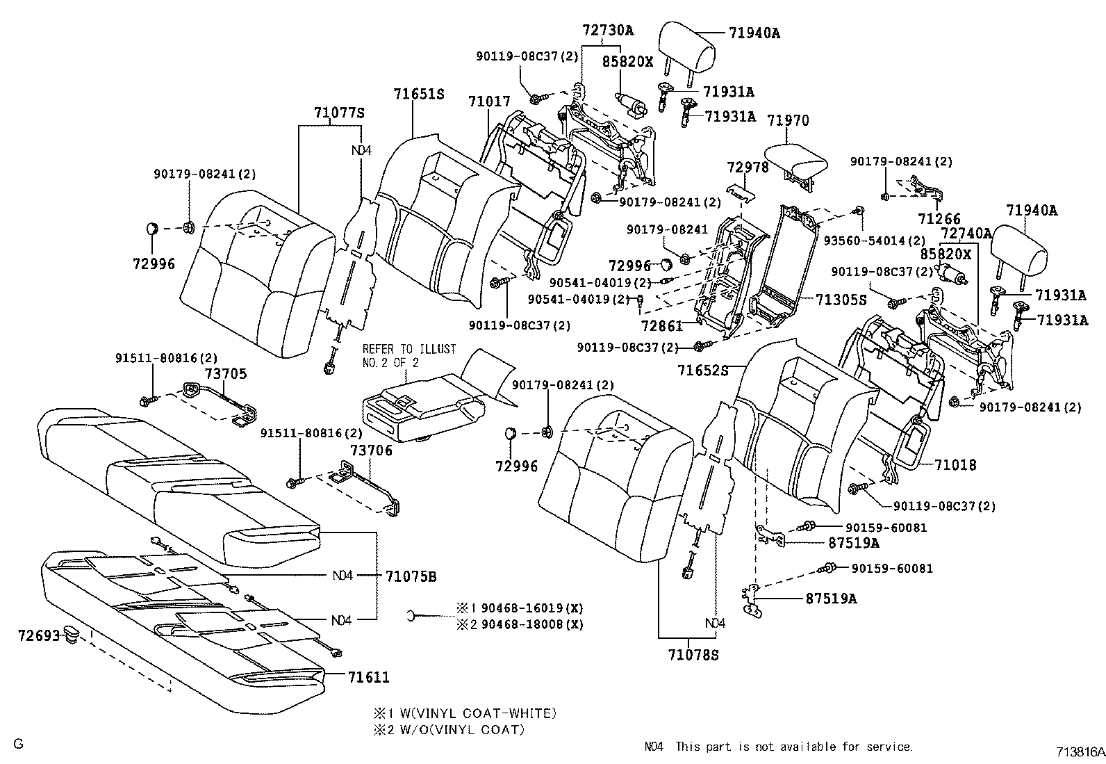 71017-0N010 FRAME SUB-ASSY, REAR SEAT BACK, RH product image