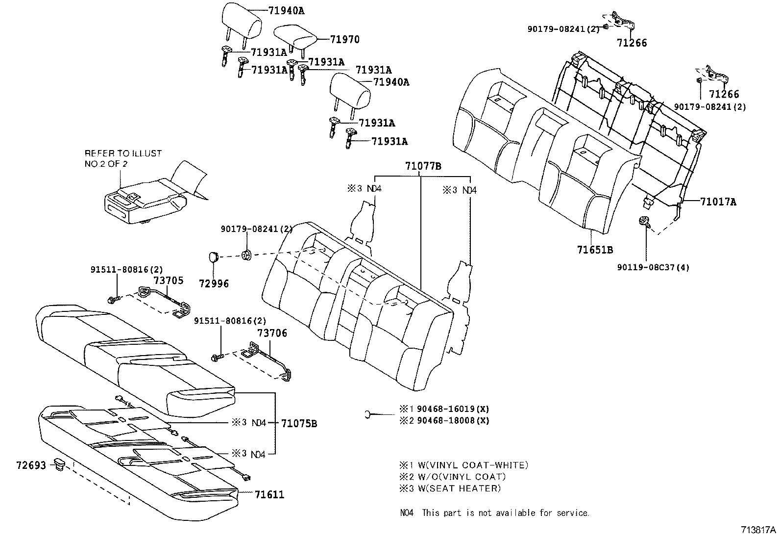 71017-0N010 FRAME SUB-ASSY, REAR SEAT BACK, RH product image
