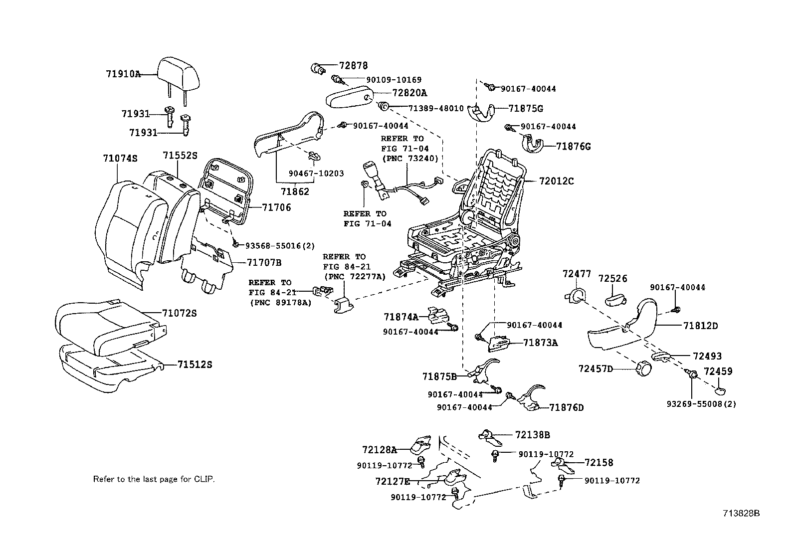 Toyota 71073-48520-B1 COVER, FRONT SEAT BACK, RH(FOR SEPARATE TYPE)