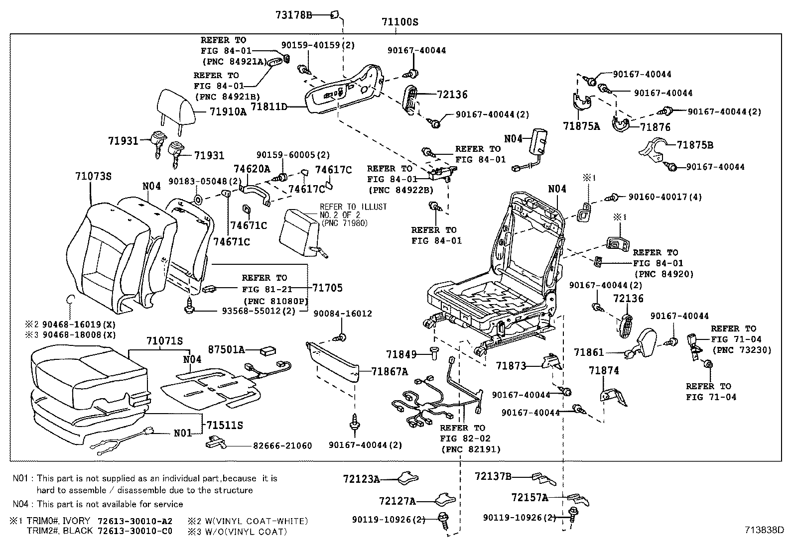 71501-0N030 PAD, FRONT SEAT CUSHION, RH(FOR SEPARATE TYPE) product image