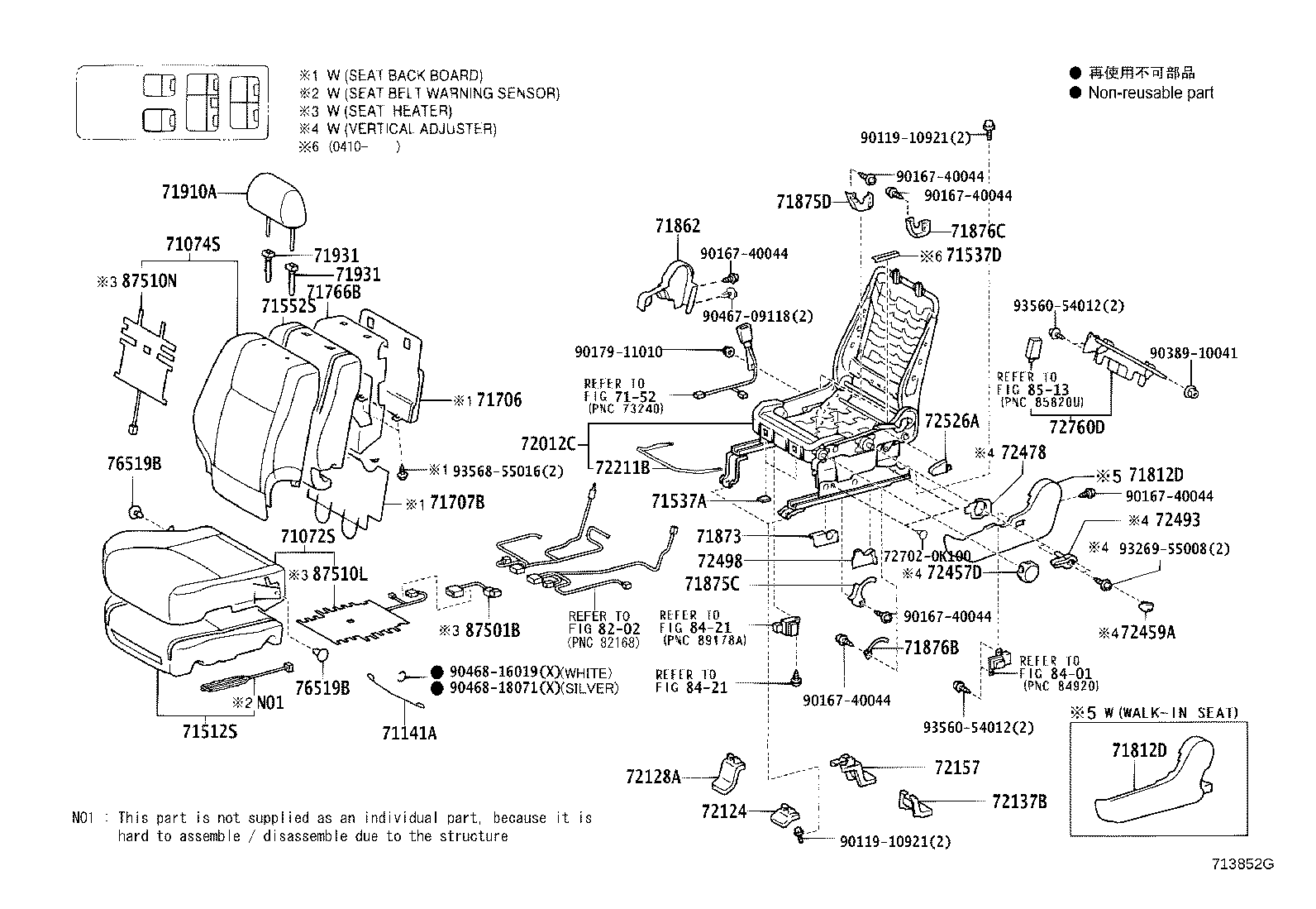 71017-60490 FRAME SUB-ASSY, REAR SEAT BACK, RH product image