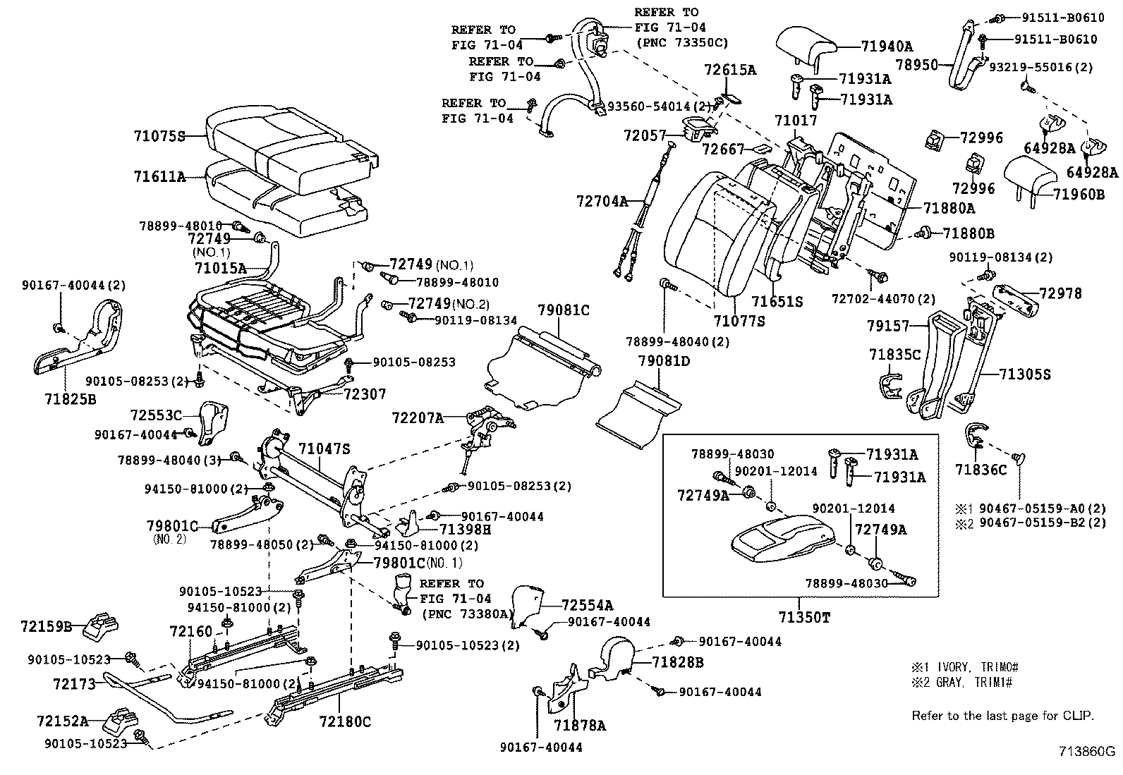 Toyota 71076-48220-B4 COVER, REAR SEAT CUSHION, LH (FOR SEPARATE TYPE)