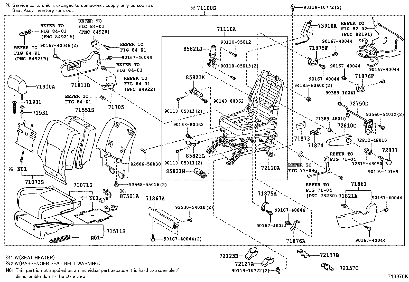 71705-48060-B4 BOARD SUB-ASSY, FRONT SEAT BACK, RH product image