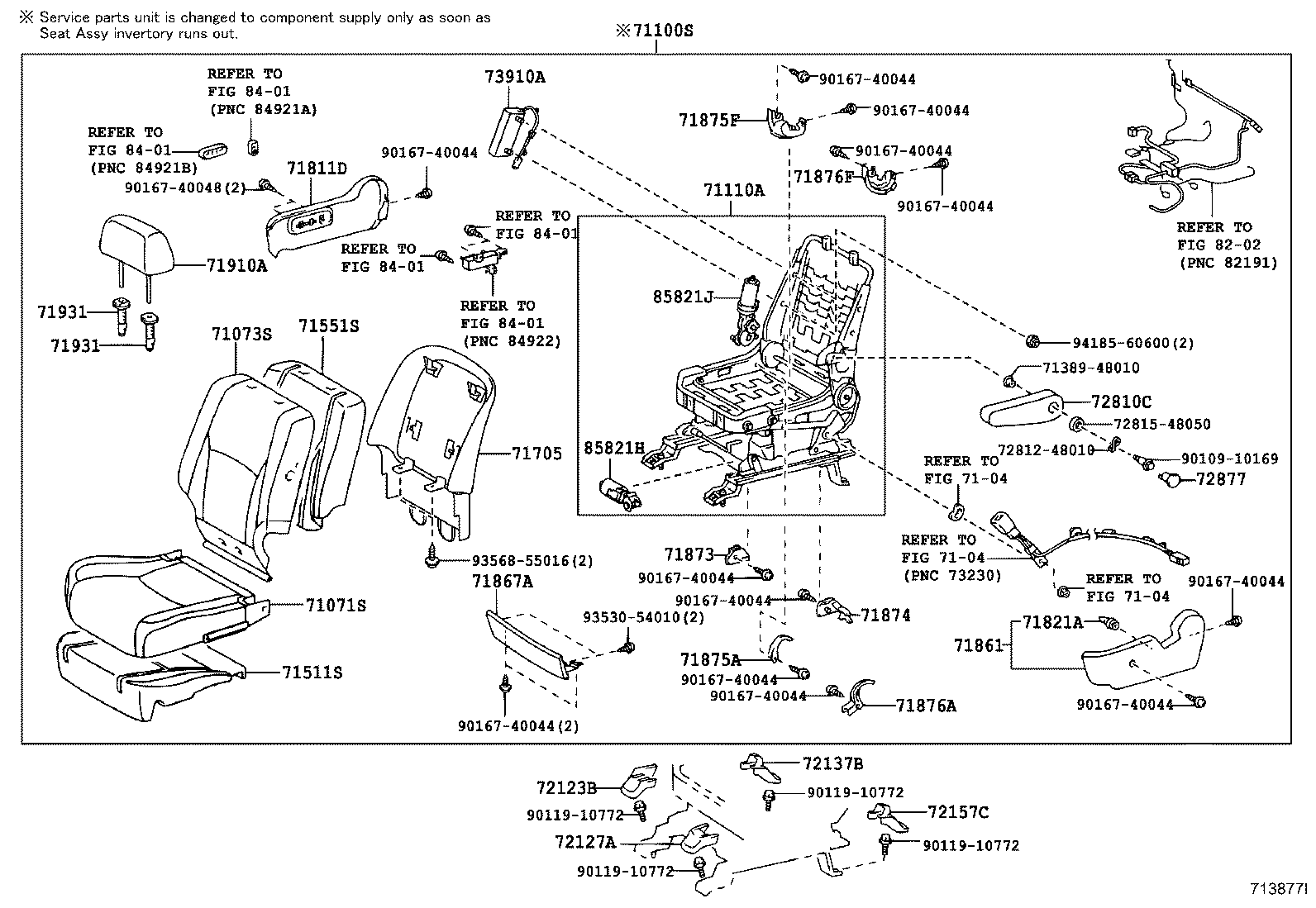 71705-48060-B4 BOARD SUB-ASSY, FRONT SEAT BACK, RH product image
