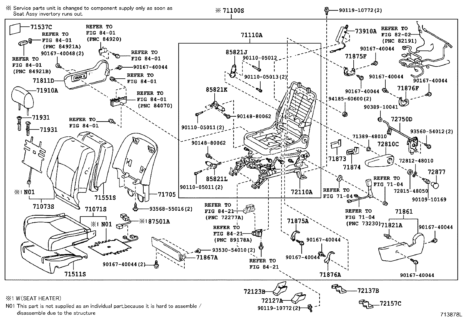 71705-48060-B4 BOARD SUB-ASSY, FRONT SEAT BACK, RH product image