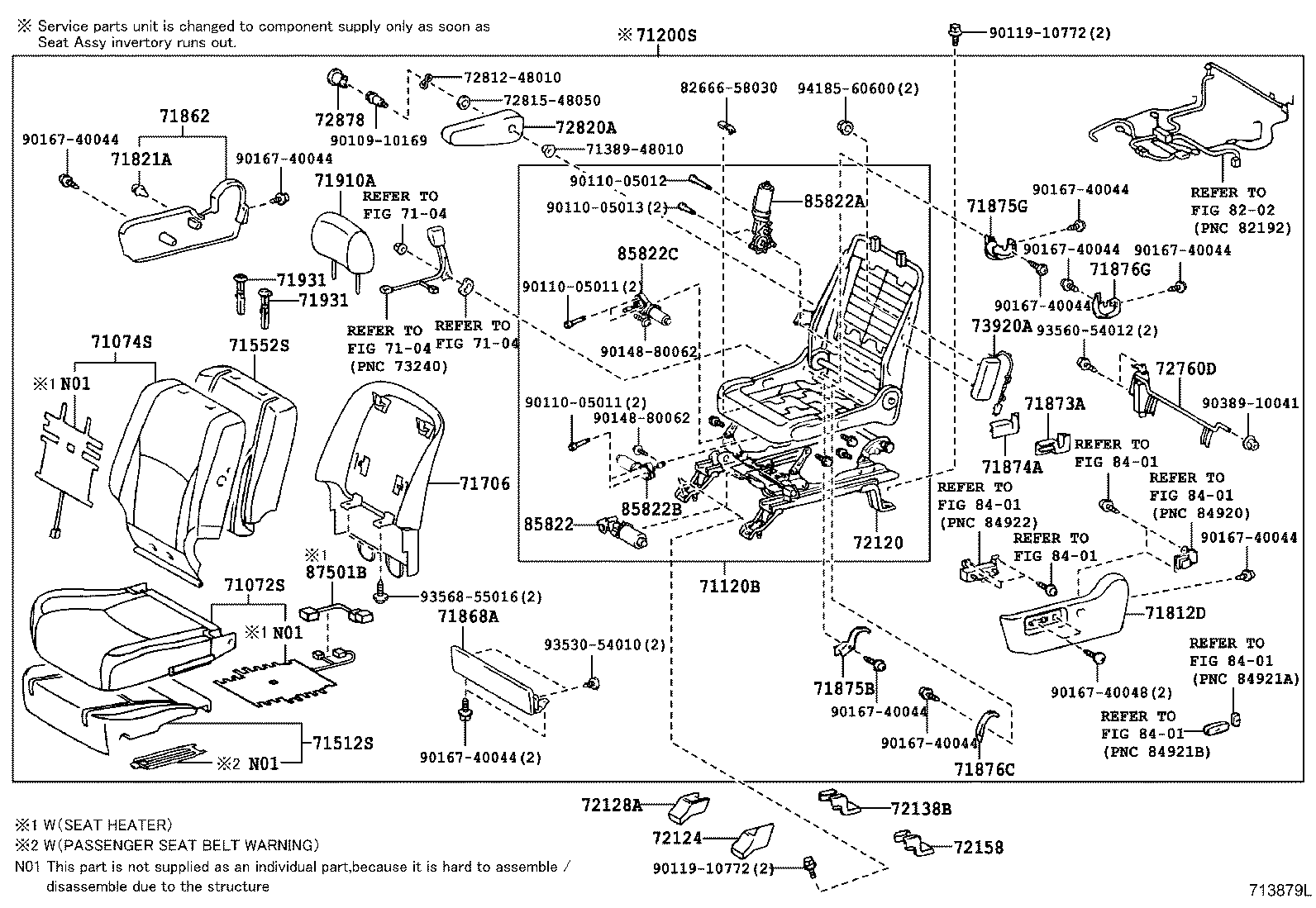 71705-48060-B4 BOARD SUB-ASSY, FRONT SEAT BACK, RH product image