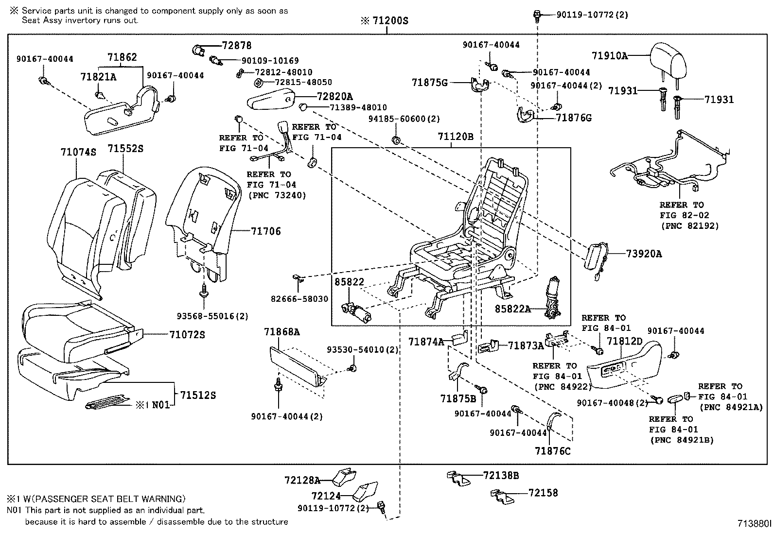 71705-48060-B4 BOARD SUB-ASSY, FRONT SEAT BACK, RH product image