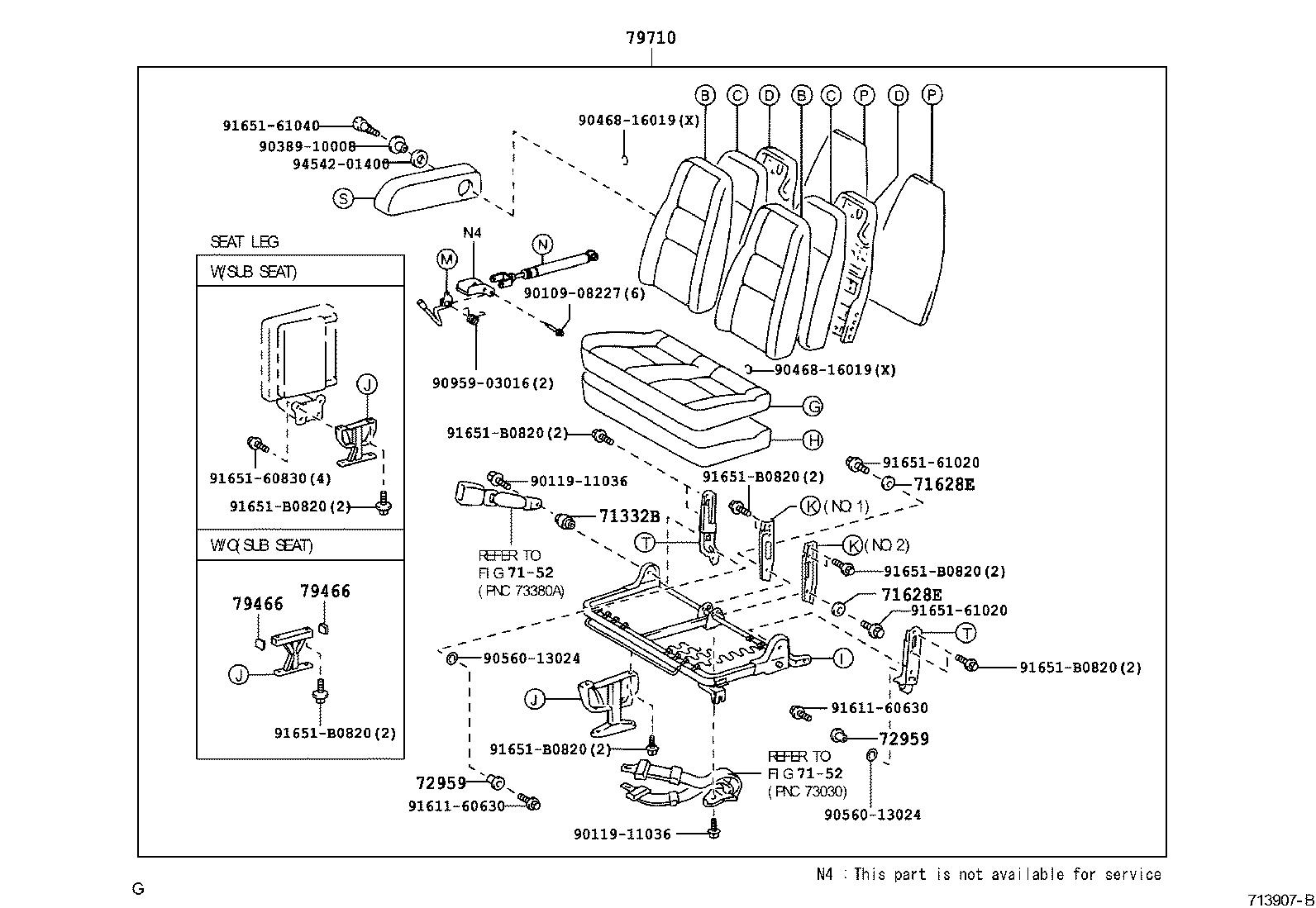 79103-0S030 FRAME SUB-ASSY, NO.1 SEAT BACK, RH product image