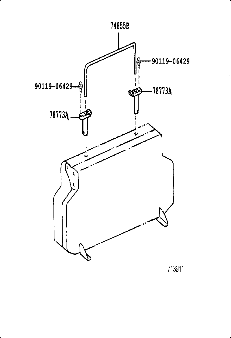 71033-60080 LEG SUB-ASSY, REAR SEAT CUSHION product image