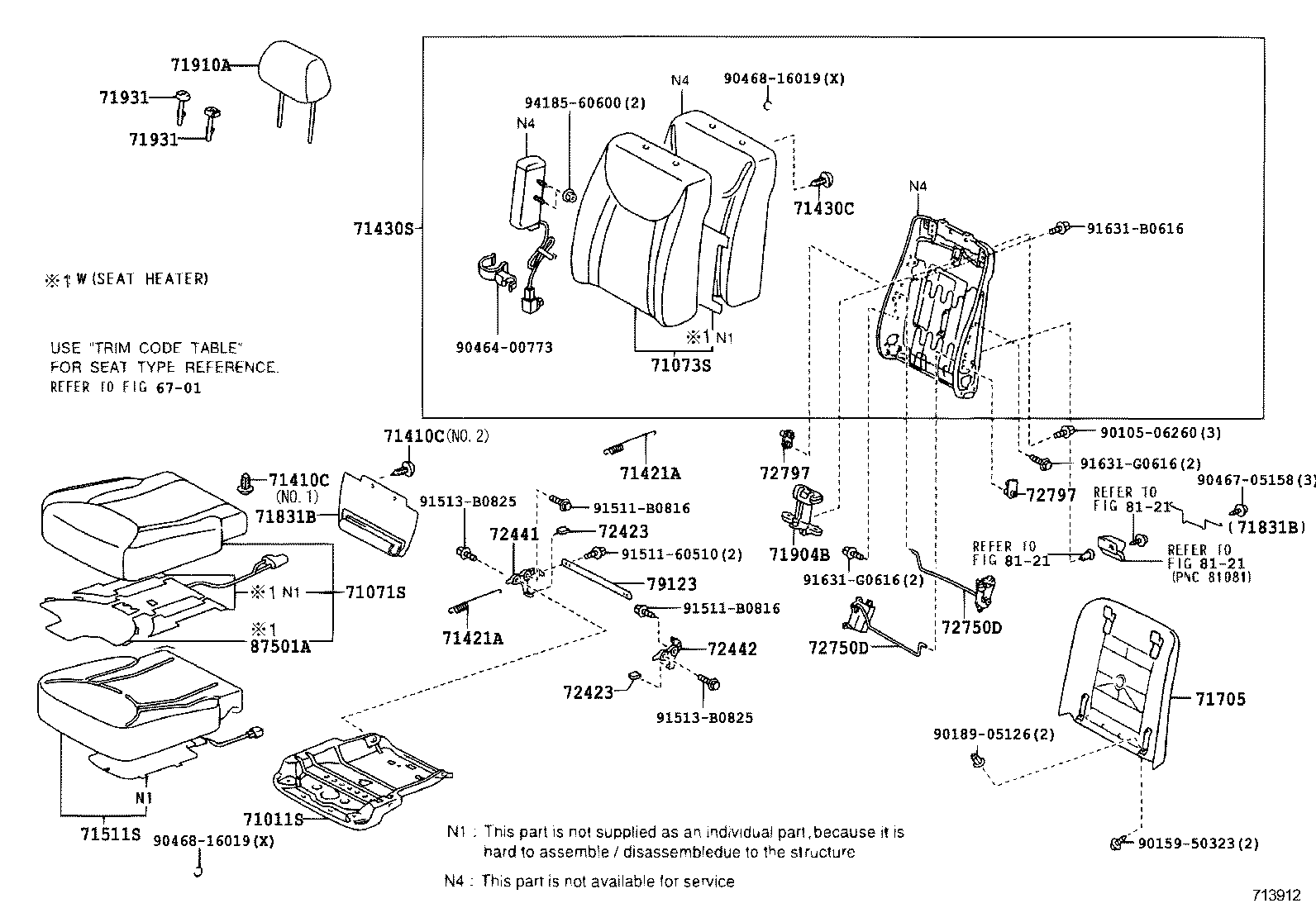 71705-50200 BOARD SUB-ASSY, FRONT SEAT BACK, RH product image